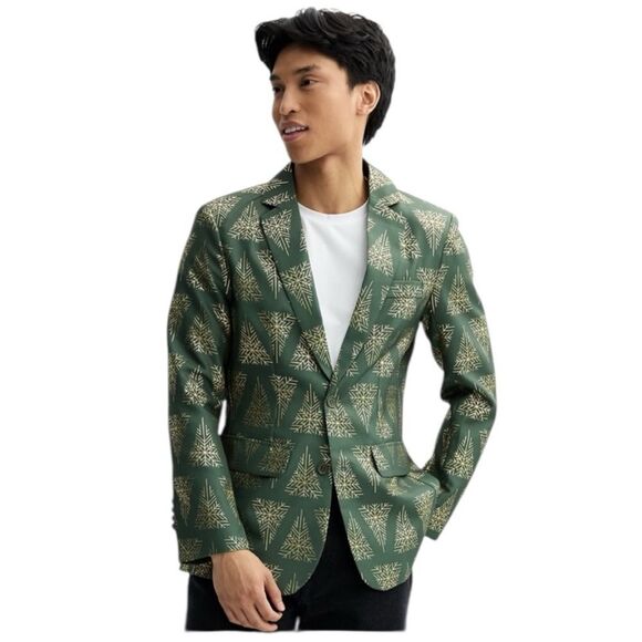 Suitmeister Holiday Snowflake Tree Blazer- Size Large - Picture 1 of 14